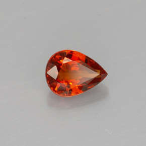 Granate espesartita naranja natural de 0,83 ct, en forma de pera, VVS-VS