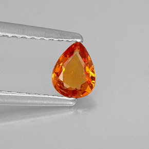 Granate espesartita naranja natural de 0,37 ct, en forma de pera, VS