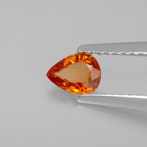 Granate espesartita naranja natural de 0,37 ct, en forma de pera, VS