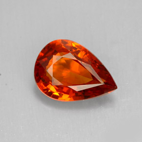 Granate espesartita naranja natural de 1,49 ct, en forma de pera, VVS-VS