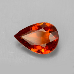 Granate espesartita naranja natural de 1,49 ct, en forma de pera, VVS-VS