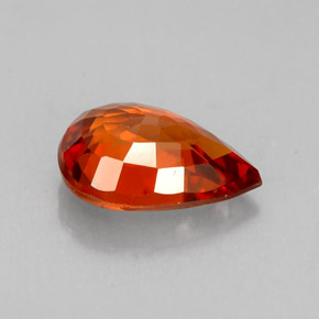 Granate espesartita naranja natural de 1,49 ct, en forma de pera, VVS-VS
