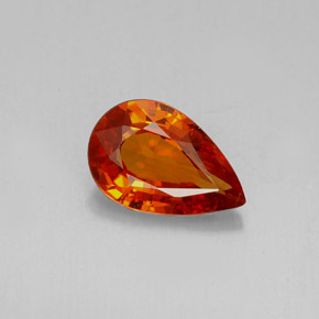 Granate espesartita naranja natural de 1,27 ct, en forma de pera, VVS-VS