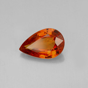 Granate espesartita naranja natural de 1,27 ct, en forma de pera, VVS-VS