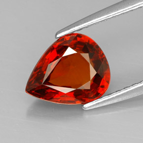 Granate espesartita naranja natural de 1,80 ct, en forma de pera, VVS