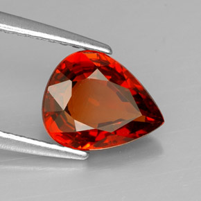 Granate espesartita naranja natural de 1,80 ct, en forma de pera, VVS