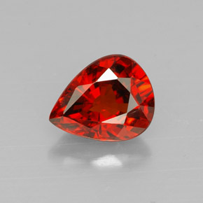 Granate espesartita naranja natural de 1,42 ct, en forma de pera, VVS