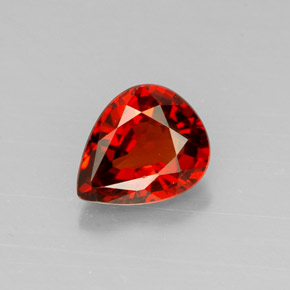 Granate espesartita naranja natural de 1,23 ct, en forma de pera, VVS