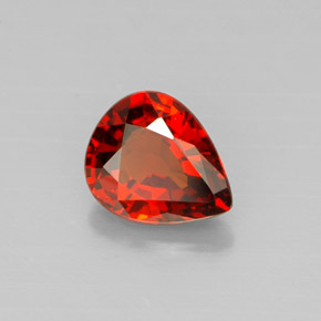 Granate espesartita naranja natural de 1,23 ct, en forma de pera, VVS