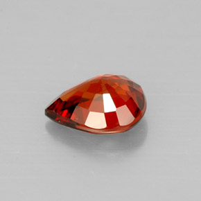 Granate espesartita naranja natural de 1,23 ct, en forma de pera, VVS