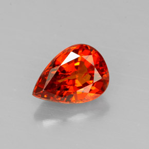 Granate espesartita naranja natural de 1,33 ct, en forma de pera, VS