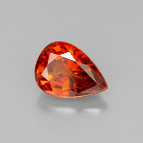 Granate espesartita naranja natural de 1,33 ct, en forma de pera, VS
