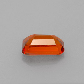 Granate espesartita naranja natural de 0,71 ct, corte esmeralda, VVS