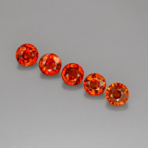 Gemas de granate espesartita naranja natural de  ct, corte redondo, VVS-VS