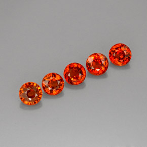Gemas de granate espesartita naranja natural de  ct, corte redondo, VVS-VS