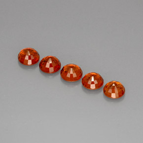 Gemas de granate espesartita naranja natural de  ct, corte redondo, VVS-VS