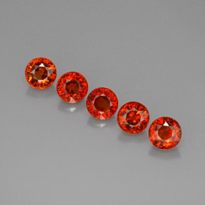Gemas de granate espesartita naranja natural de  ct, corte redondo, VVS-VS