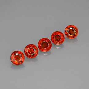 Gemas de granate espesartita naranja natural de  ct, corte redondo, VVS-VS