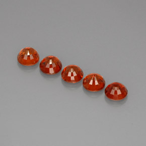 Gemas de granate espesartita naranja natural de  ct, corte redondo, VVS-VS