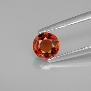 Granate espesartita naranja natural de 0,75 ct, corte redondo, VVS-VS