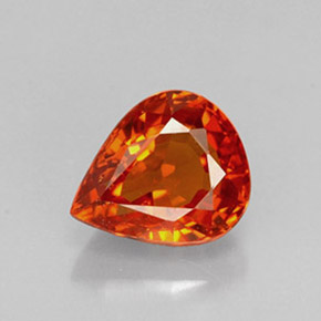 Granate espesartita naranja natural de 1,36 ct, en forma de pera, VS-SI