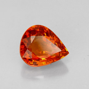 Granate espesartita naranja natural de 1,36 ct, en forma de pera, VS-SI