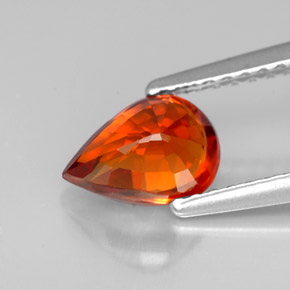 Granate espesartita naranja natural de 1,23 ct, en forma de pera, VVS-VS