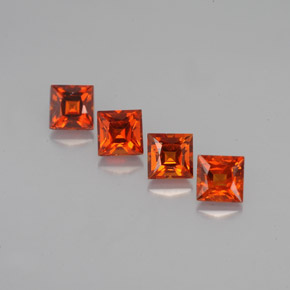 Gemas de granate espesartita naranja natural de  ct, cuadrado, VVS-VS