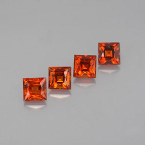 Gemas de granate espesartita naranja natural de  ct, cuadrado, VVS-VS