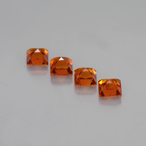 Gemas de granate espesartita naranja natural de  ct, cuadrado, VVS-VS