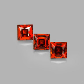 Gemas de granate espesartita naranja natural de  ct, cuadrado, VVS-VS