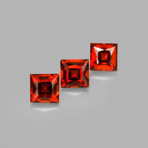 Gemas de granate espesartita naranja natural de  ct, cuadrado, VVS-VS