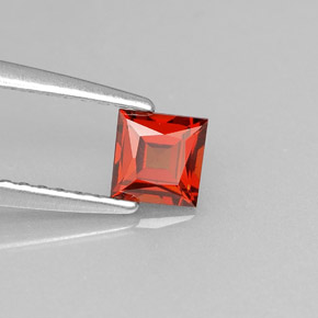 Granate espesartita naranja natural de 0,49 ct, cuadrado, VVS-VS