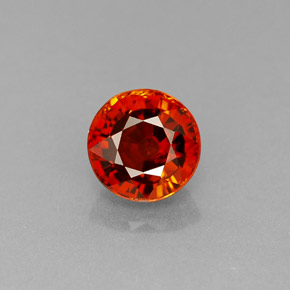 Granate espesartita naranja natural de 1,09 ct, corte redondo, VVS-VS