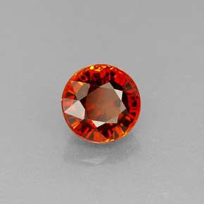 Granate espesartita naranja natural de 1,09 ct, corte redondo, VVS-VS