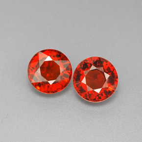 Gemas de granate espesartita naranja natural de  ct, corte redondo, VVS-VS
