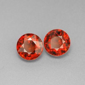 Gemas de granate espesartita naranja natural de  ct, corte redondo, VVS-VS