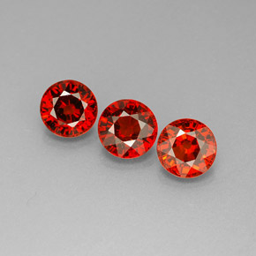 Gemas de granate espesartita naranja natural de  ct, corte redondo, VVS-VS