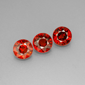 Gemas de granate espesartita naranja natural de  ct, corte redondo, VVS-VS