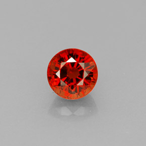 Granate espesartita naranja natural de 0,84 ct, corte redondo, VVS-VS