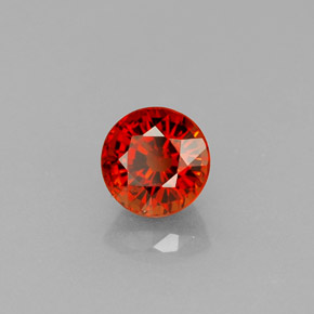 Granate espesartita naranja natural de 0,84 ct, corte redondo, VVS-VS