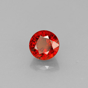 Granate espesartita naranja natural de 0,83 ct, corte redondo, VVS-VS
