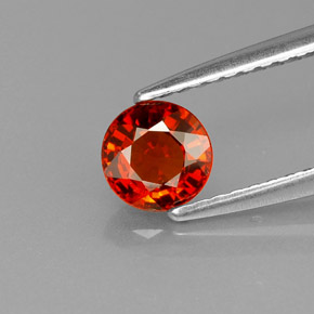 Granate espesartita naranja natural de 0,65 ct, corte redondo, VVS-VS