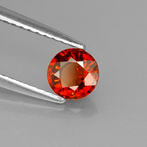 Granate espesartita naranja natural de 0,65 ct, corte redondo, VVS-VS