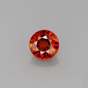 Granate espesartita naranja natural de 0,72 ct, corte redondo, VVS-VS