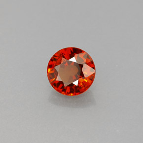 Granate espesartita naranja natural de 0,72 ct, corte redondo, VVS-VS