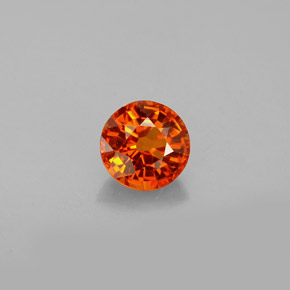 Granate espesartita naranja natural de 0,82 ct, corte redondo, VVS-VS