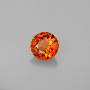 Granate espesartita naranja natural de 0,82 ct, corte redondo, VVS-VS