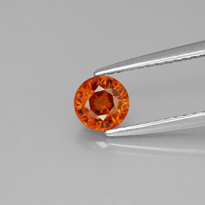 Granate espesartita naranja natural de 0,73 ct, corte redondo, VVS