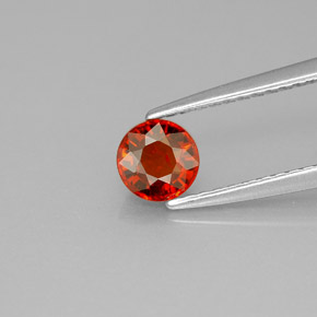 Granate espesartita naranja natural de 0,70 ct, corte redondo, VVS